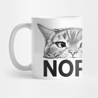 Nope Cat on White Mug